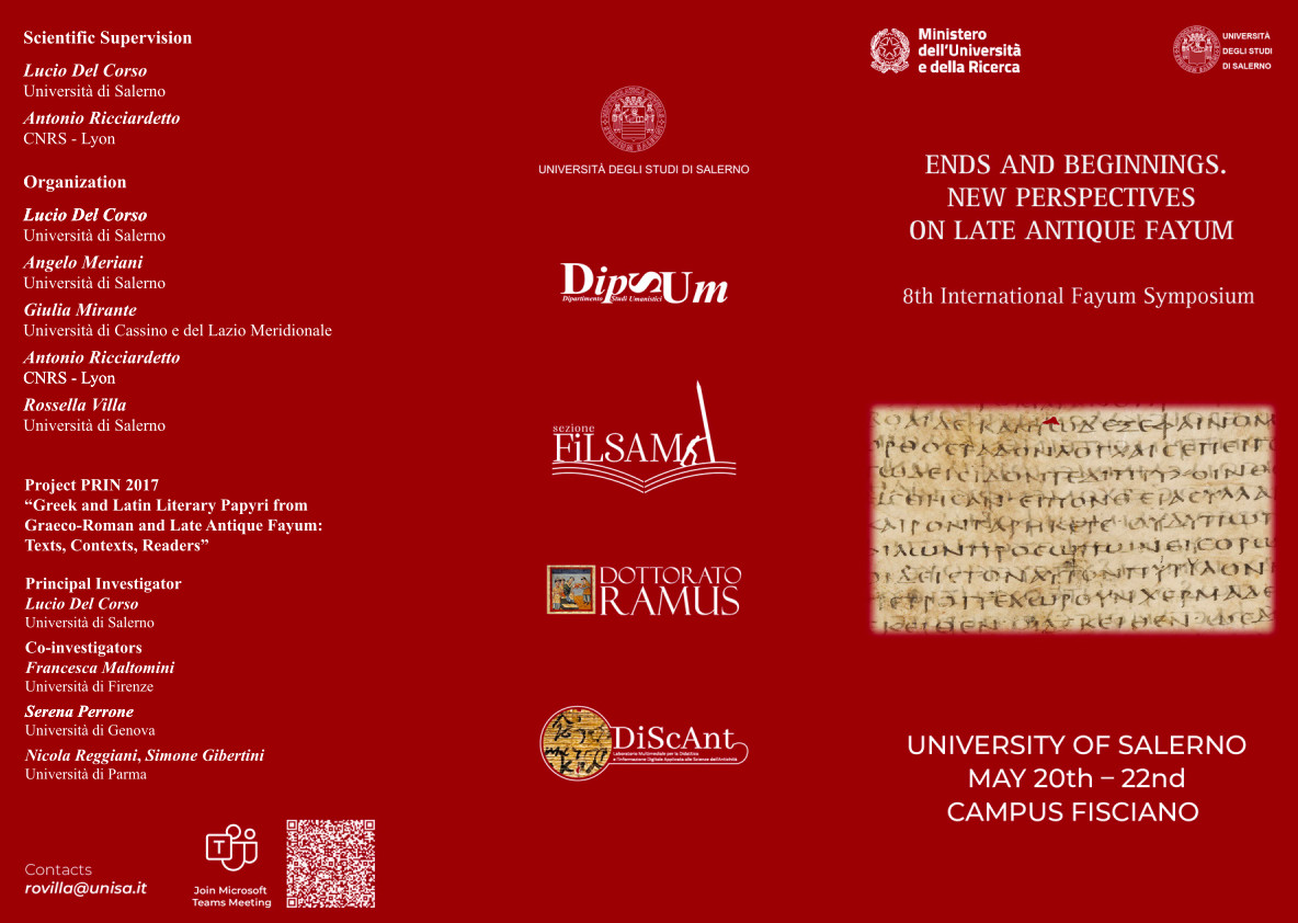 "Ends and Beginnings. New Perspectives on Late Antique Fayum - 8th International Fayum Symposium"